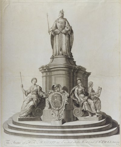 Estátua da Rainha Ana (1665-1714), publicada em 1713 de English School