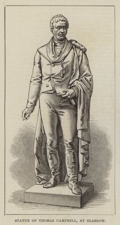 Estátua de Thomas Campbell, em Glasgow (gravura) de English School