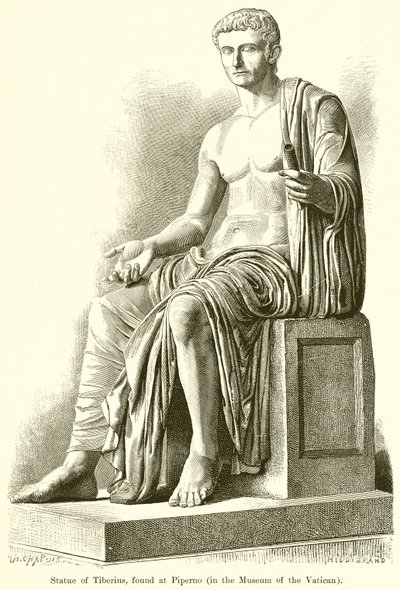 Estátua de Tibério, encontrada em Piperno de English School