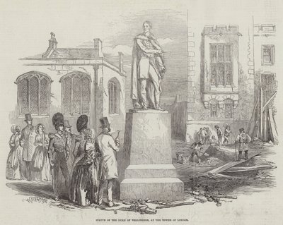 Estátua do Duque de Wellington, na Torre de Londres (gravura) de English School