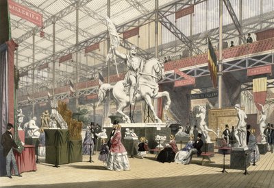 Estátuas na secção belga da Grande Exposição de 1851, de Dickinson