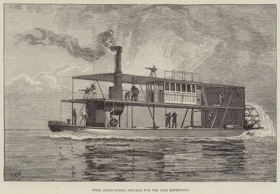 Steamer de aço para a Expedição do Nilo (gravura) de English School