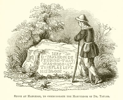 Pedra em Hadleigh, para comemorar o martírio do Dr. Taylor de English School