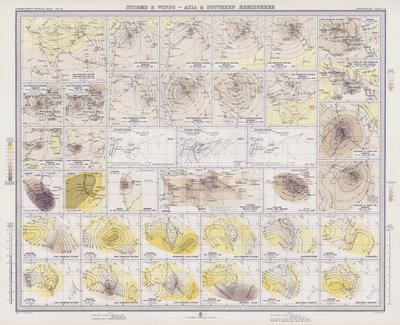 Tempestade e Ventos, Ásia e Hemisfério Sul (cor litho) de English School