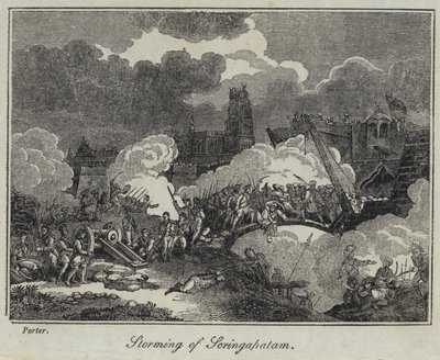 Tempestade de Seringapatam (gravura) de English School