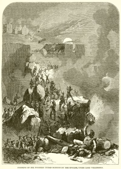 Ataque da Fortaleza Ciudad Rodrigo pelos ingleses, sob Lord Wellington de English School