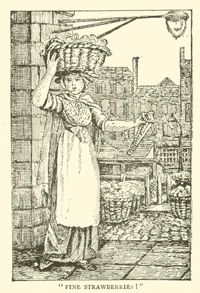 Vendedor de morangos (xilogravura) de English School