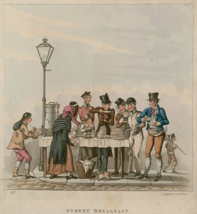 Café da manhã na rua; desenho animado de English School
