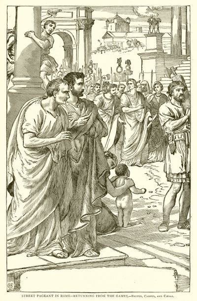 Concurso de rua em Roma - retornando dos jogos .-- Brutus, Cassius e César de English School