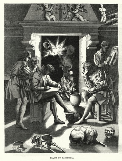 Estúdio de Baccio Bandinelli no século XVI (gravura) de English School