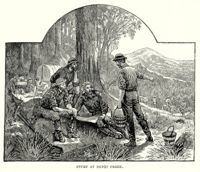 Sturt em Depot Creek (gravura) de English School