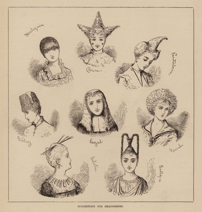 Sugestões para toucados (gravura) de English School