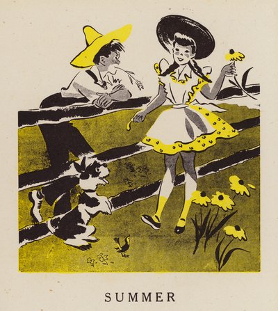 verão (litografia a cores) de English School
