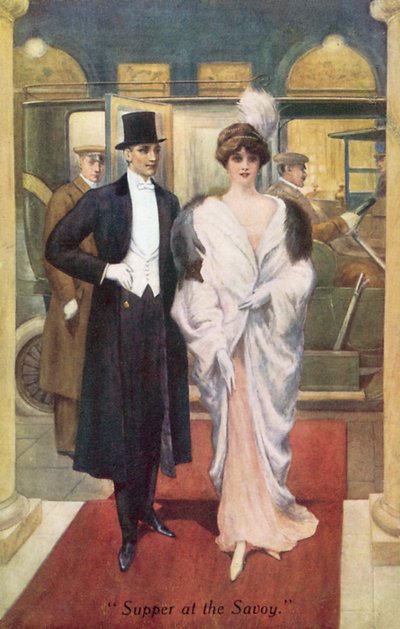 Ceia no Savoy (cor litho) de English School