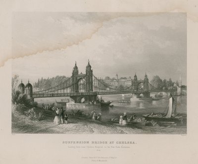 Ponte suspensa no Chelsea, levando perto do Hospital Chelsea para o New Park, Battersea de English School