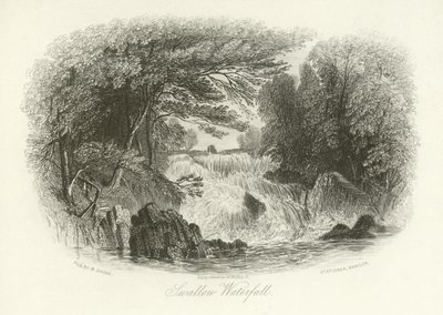 Andorinha, cachoeira, betws-y-Coed, norte, gales de English School