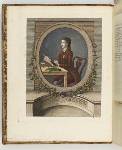 Sydney Parkinson, ilustração do "Diário de uma viagem aos Mares do Sul: no navio de Sua Majestade, o Endeavour". de English School