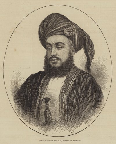 Syed Barghash Bin Said, Sultão de Zanzibar (gravura) de English School