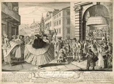 Prove a la mode em 1748 comparado com aquele em 1711 de English School