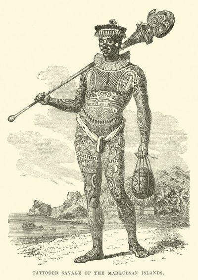 Tatuado Selvagem das Ilhas Marquesas de English School
