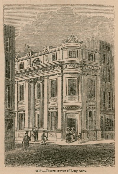 Taverna, esquina de Long Acre, Londres de English School
