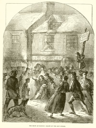 Revoltas do chá em Boston: morte do menino Snider de English School
