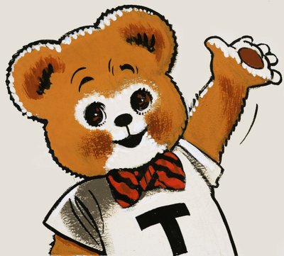 Urso de pelúcia acenando de English School