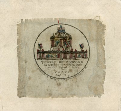 Templo da Concórdia para celebrar a Paz de 1814 (impressão em seda) de English School