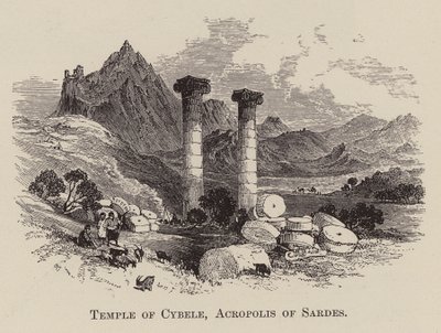 Templo de Cibele, Acrópole de Sardes (gravura) de English School