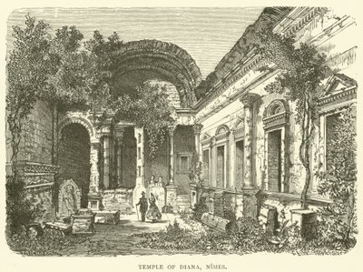 Templo de Diana, Nimes (gravura) de English School
