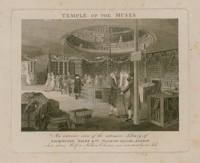 Templo das Musas, Lackington Allen & Co, Praça Finsbury de English School