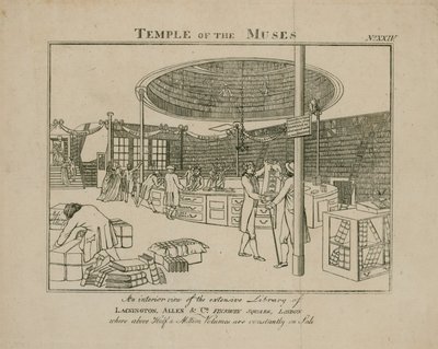 Templo das Musas, Lackington Allen & Co, Praça Finsbury de English School