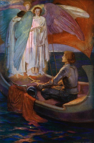 Poema de Tennyson: Sir Galahad (cor litho) de English School