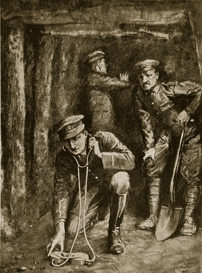 Momento Tenso em Operações de Mineração de Trincheiras, 1914-19 de English School