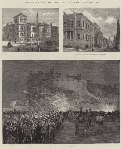 Tercentenário da Universidade de Edimburgo (gravura) de English School