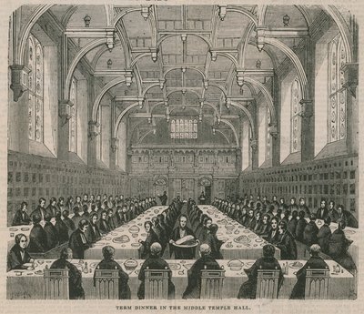 Jantar a termo no Middle Temple Hall de English School