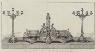 Testemunho apresentado ao Conde de Iddesleigh (Sir Stafford Northcote) (gravura) de English School