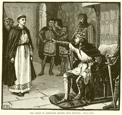 O abade de Arbroath antes do rei Edward de English School