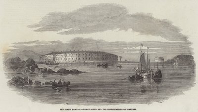 As Ilhas Aland, Bomar Sound e as Fortificações de Scarpans (gravura) de English School