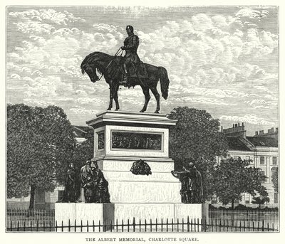 O Albert Memorial, Praça Charlotte (gravura) de English School