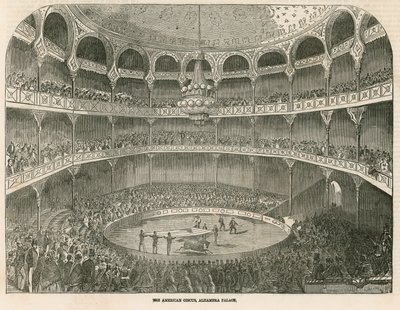 A, circo americano, em, a, alhambra, palácio, (Alhambra, Theatre), leicester, quadrado, londres de English School