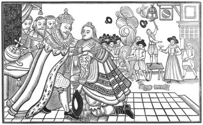A chegada de Sua Majestade Charles (1600-49) Príncipe de Gales na Corte Espanhola, 1623 de English School