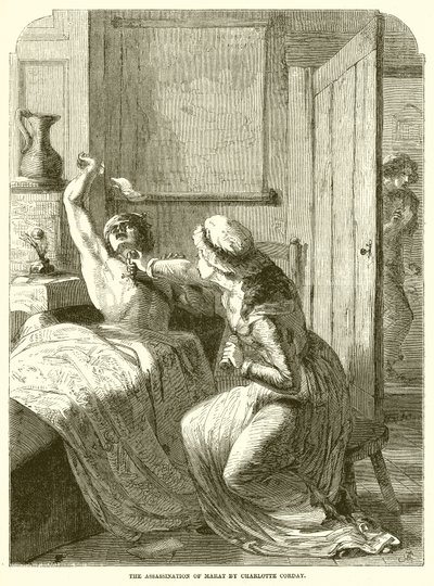 O Assassinato de Marat por Charlotte Corday de English School