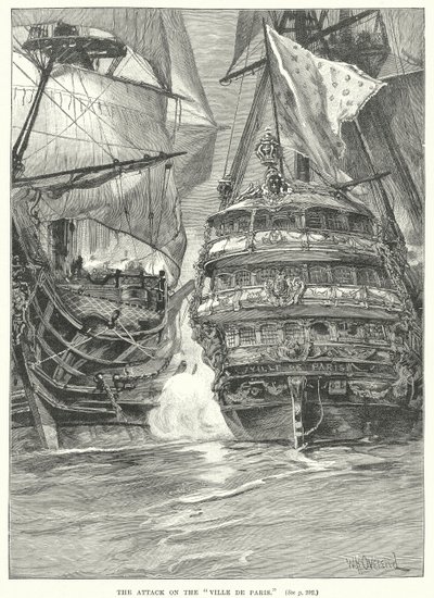O ataque à "Ville de Paris" (gravura) de English School