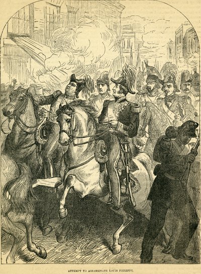 A, tentativa, para, assassinar, rei, louis, philippe, de, frança, illustration, levado, de, cassells, ilustrado, história, de, inglaterra, 18571858 de English School