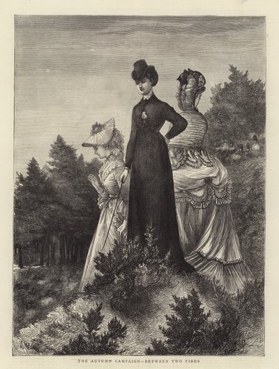 A Campanha de Outono, entre dois incêndios (gravura) de English School