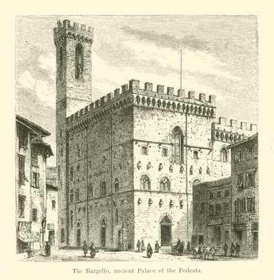 O Bargello, antigo Palácio da Podesta (gravura) de English School