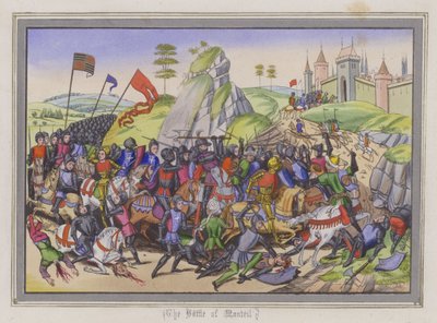 The Battle Of Montiel (gravura colorida) de English School