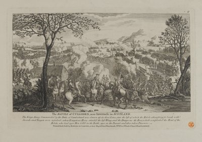 A Batalha de Culloden, perto de Inverness na Escócia, publicada por Bowles and Carver, 1746 de English School