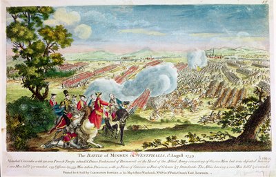 A Batalha de Minden na Westphalia em 1759 de English School